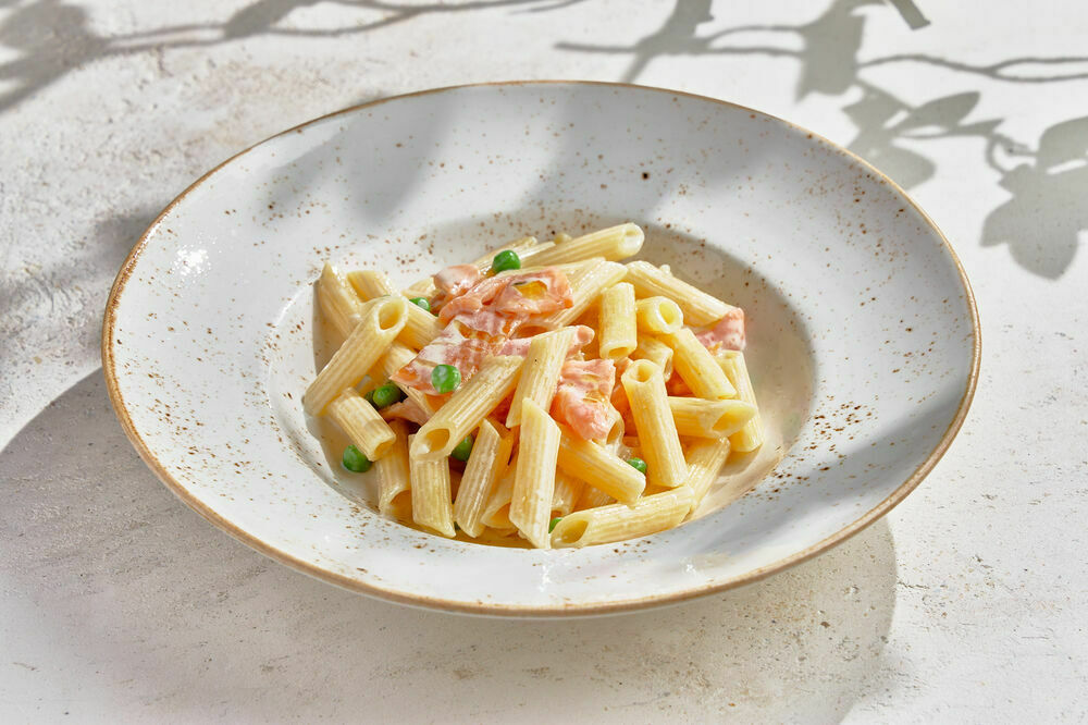 Penne with smoked salmon