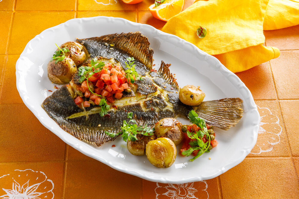 Baked flounder