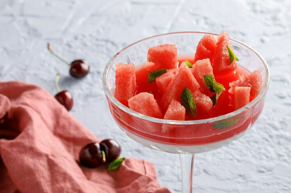 Panna cotta with watermelon