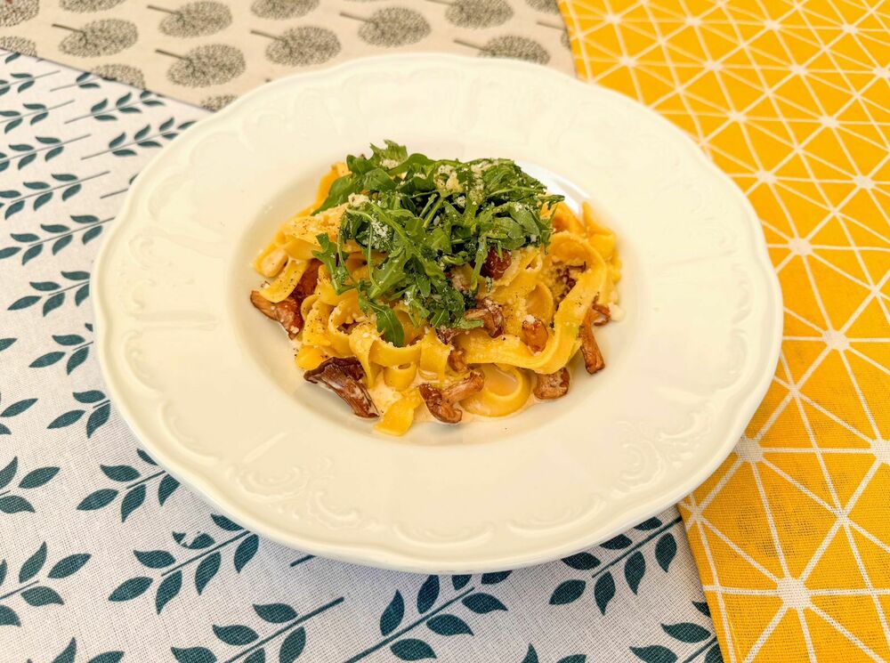 Fettuccine with chanterelles