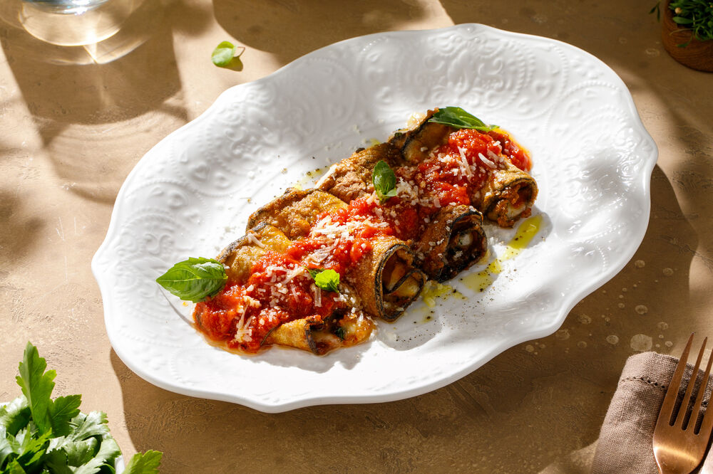 Baked eggplant with mozzarella