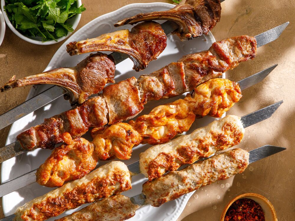 Grilled chicken lula kebab