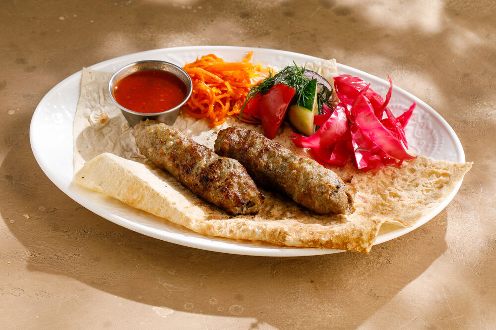 Grilled lamb lula kebab