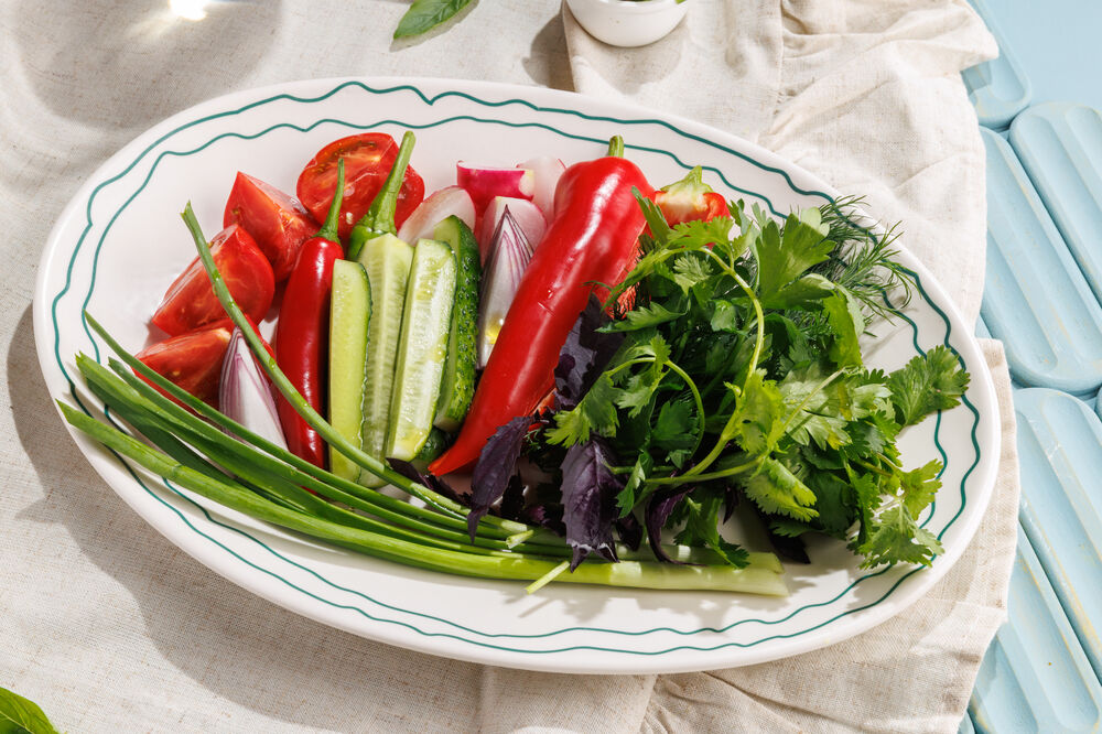 Seasonal vegetables and herbs
