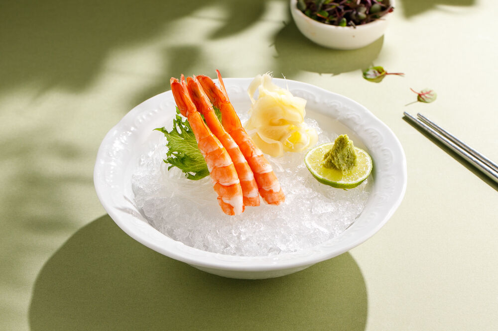 Sashimi with shrimp