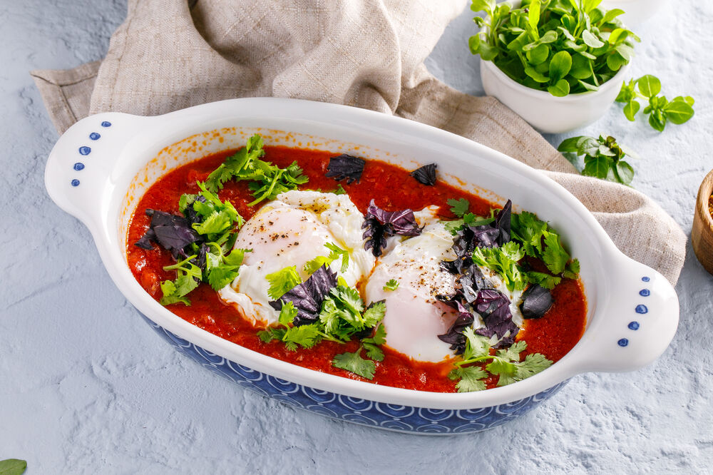 Shakshuka with poached egg