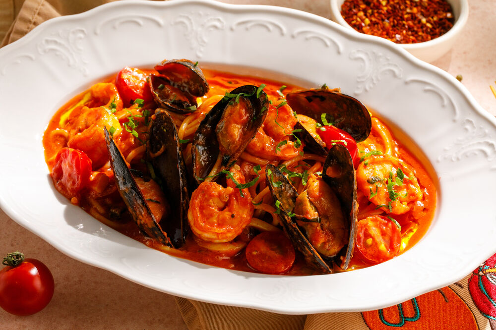 Pasta with seafood