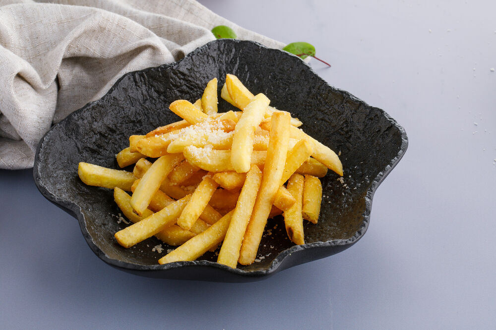 French fries with truffle oil and Parmesan