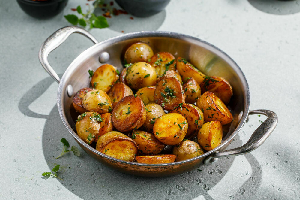 Fried mini potatoes