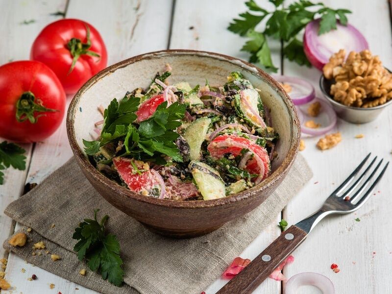 Georgian salad with nuts