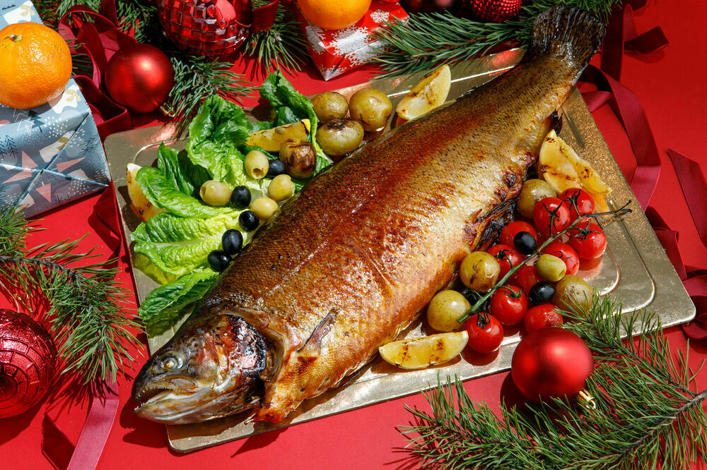 Trout in tandoor with baby potatoes 800 g