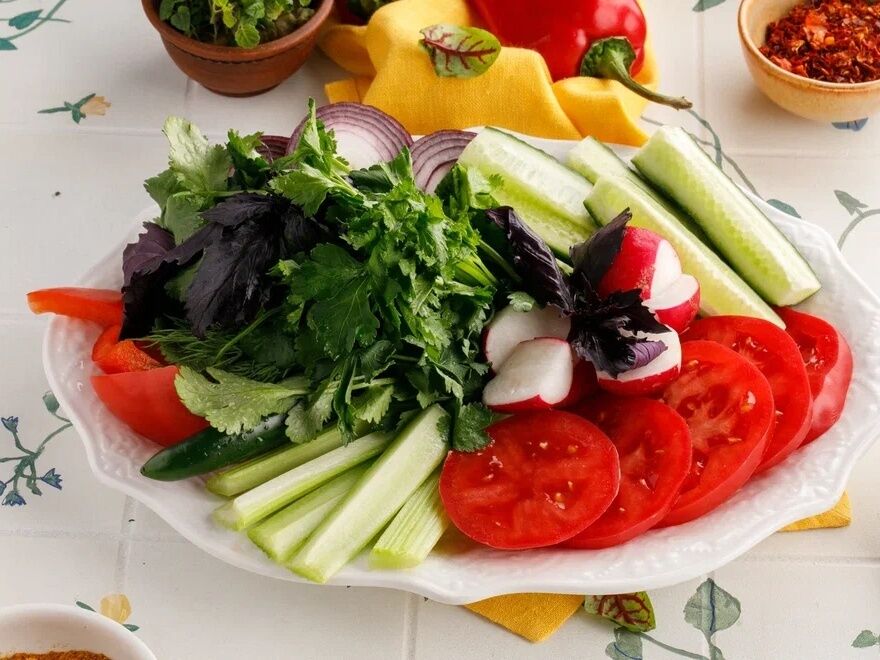 Seasonal vegetables and herbs