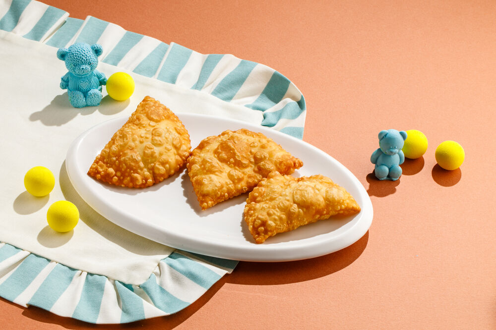 Mini chebureks with chicken for children