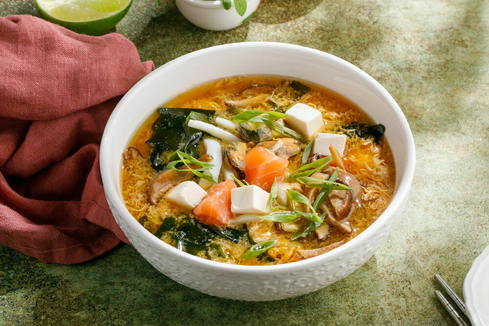 Spicy Kimchi soup with seafood