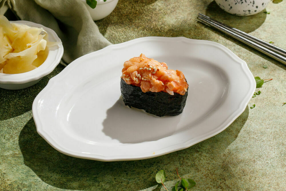 Baked sushi salmon