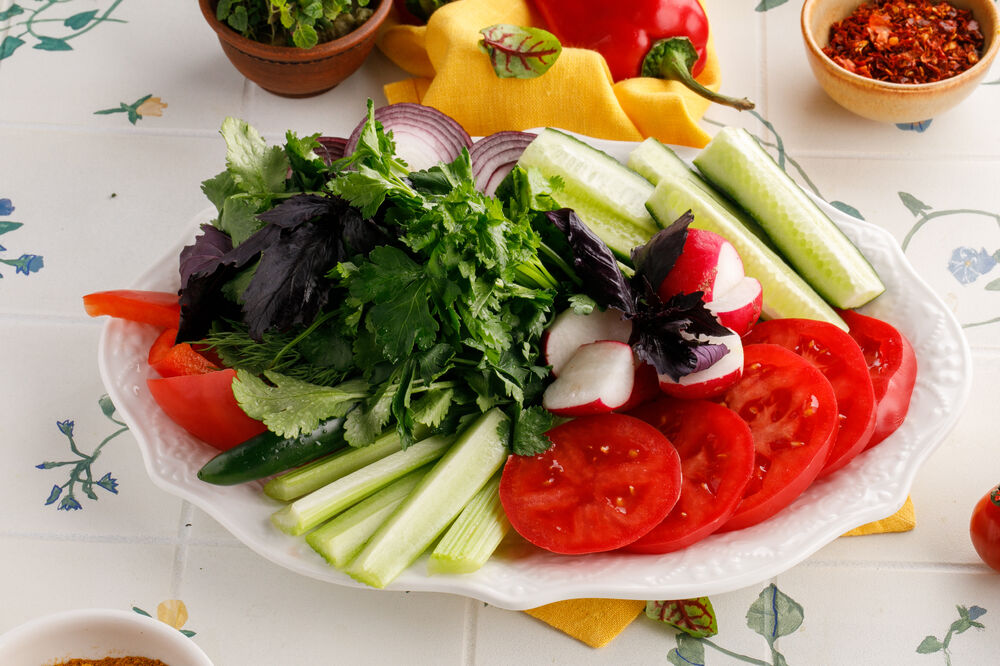 Seasonal vegetables and herbs