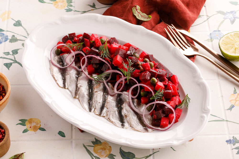 Vinaigrette with Baltic sprat