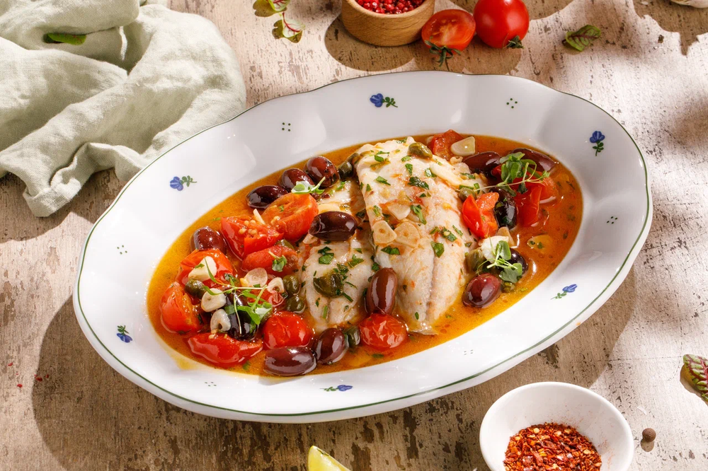Dorado fillet with vegetables