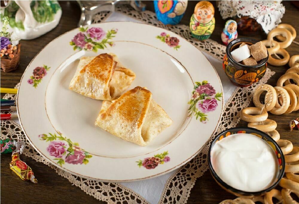 Блины фаршированные картофелем и грибами