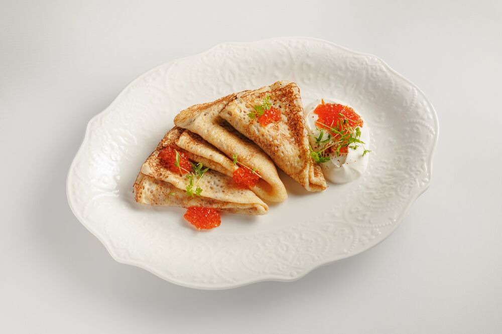 Блины с красной икрой