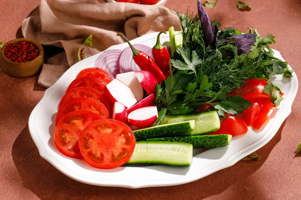 Seasonal vegetables and herbs