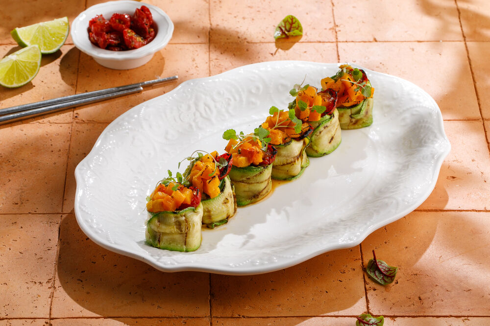 Roll with baked pumpkin