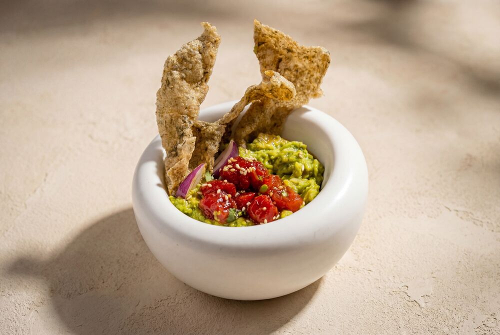 Guacamole with marinated tomatoes
