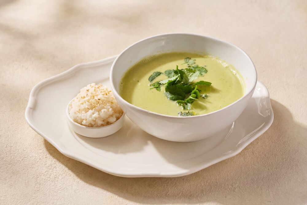 Thai Coconut Soup with Green Curry and Baby Vegetables