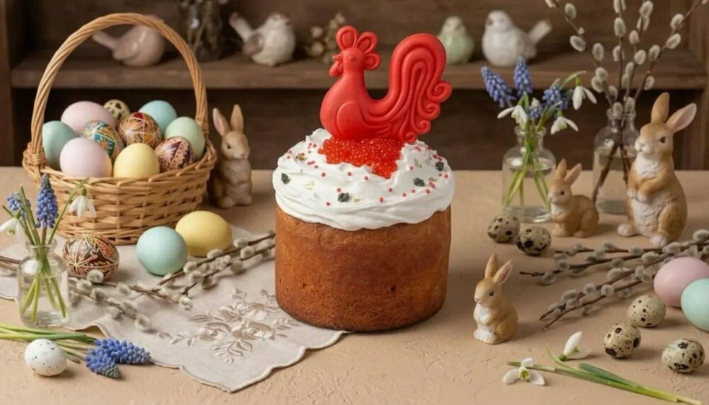 Заварной кулич с цукатами и изюмом