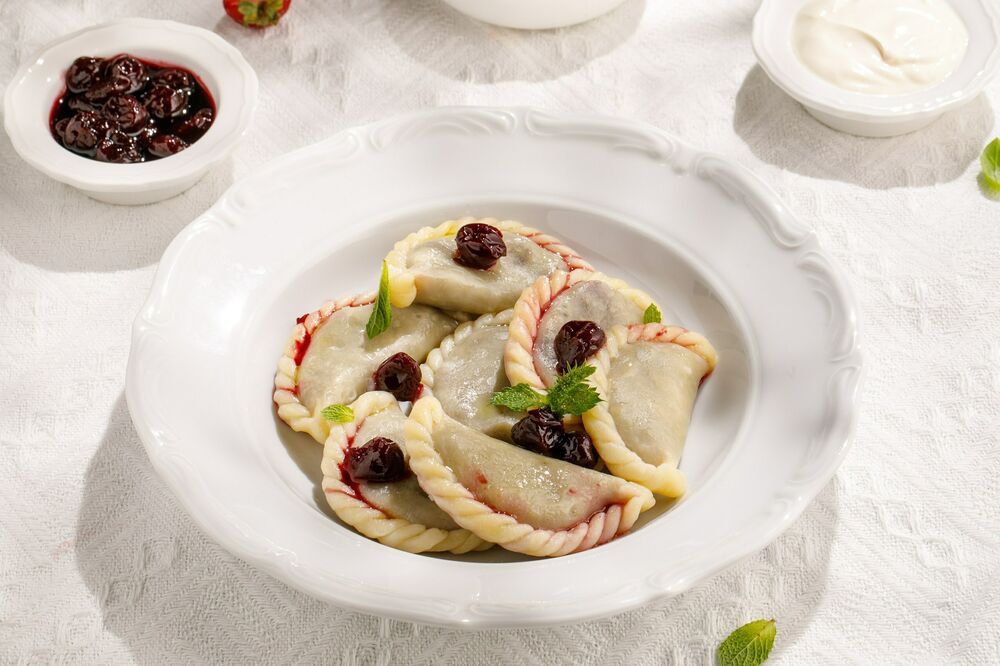 Dumplings with cherries