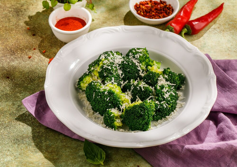 Broccoli with parmesan cheese