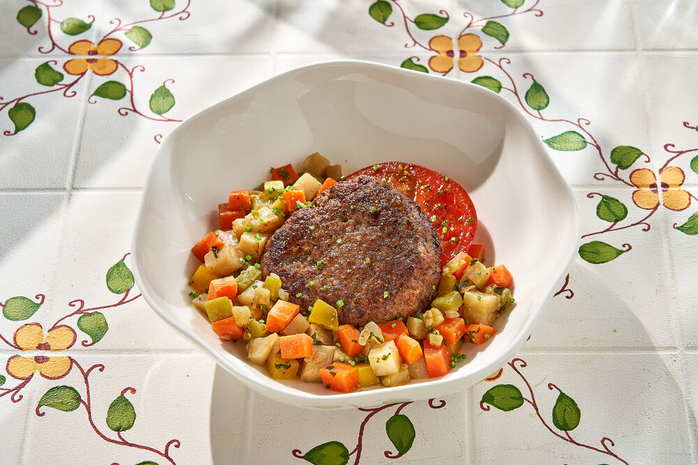 Lamb cutlet and Provencal ratatouille
