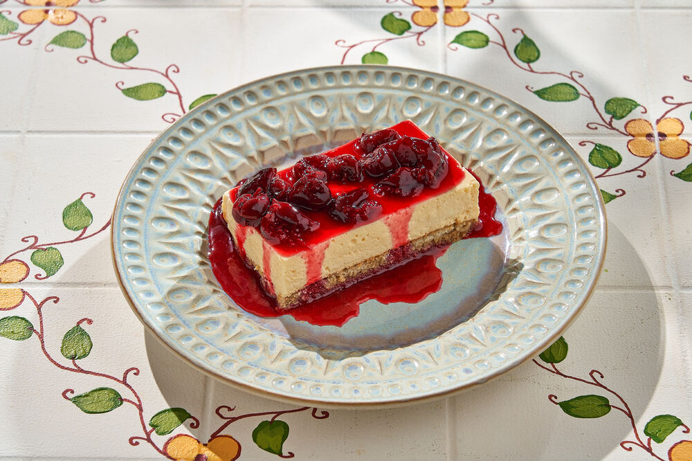 Tiramisu with cherries and cherries