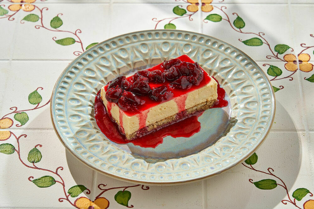 Tiramisu with cherries and cherries