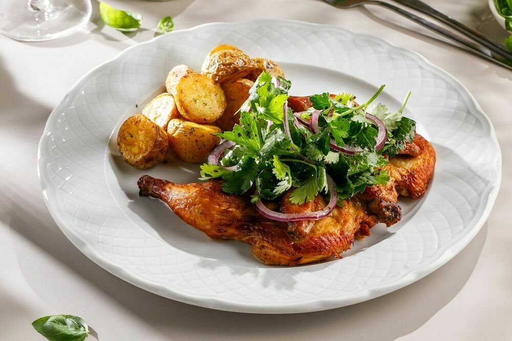 Quail with mashed potatoes
