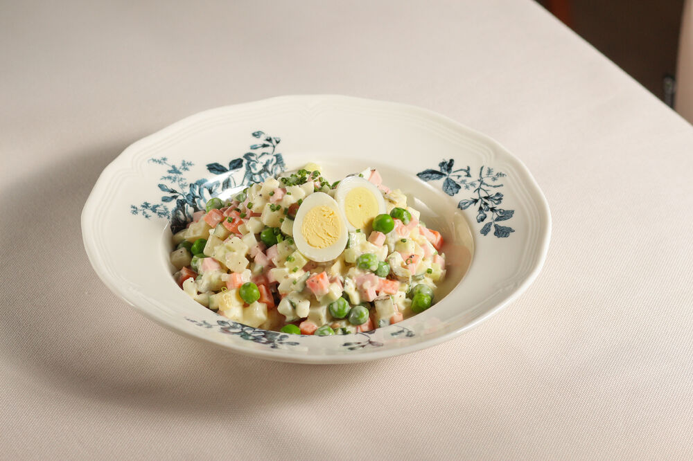 Olivier with sausage