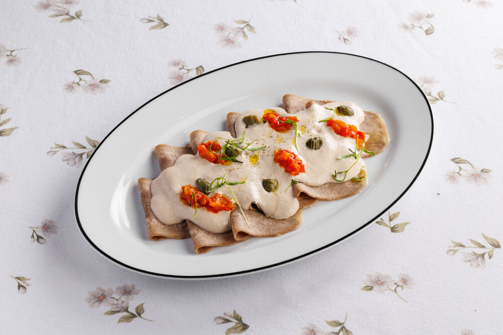 Beef tongue with Baltic sprat sauce 