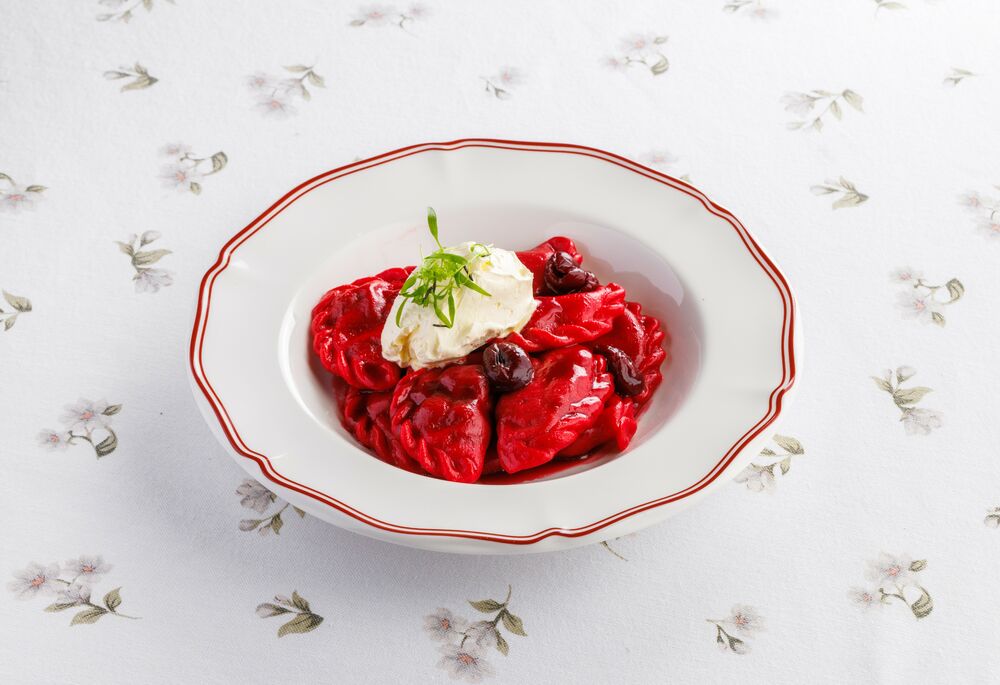 Dumplings filled with sour cherries