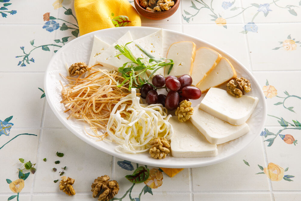 Assorted Georgian cheeses