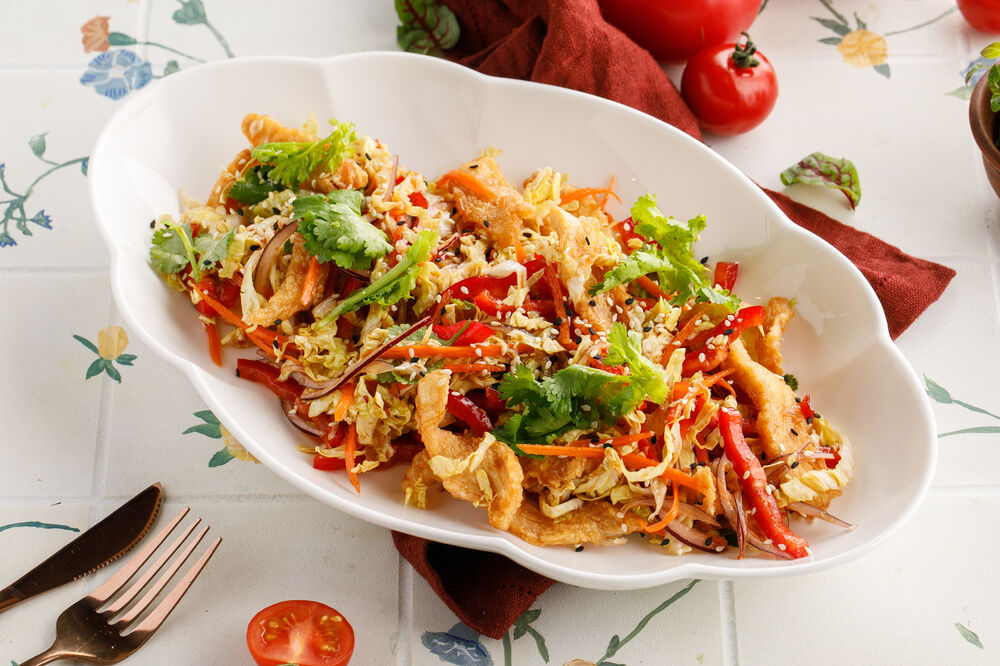 Crispy Chicken Salad with Ginger Dressing
