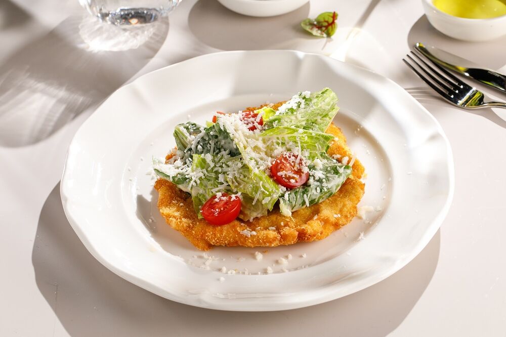 Chicken Schnitzel with Romaine