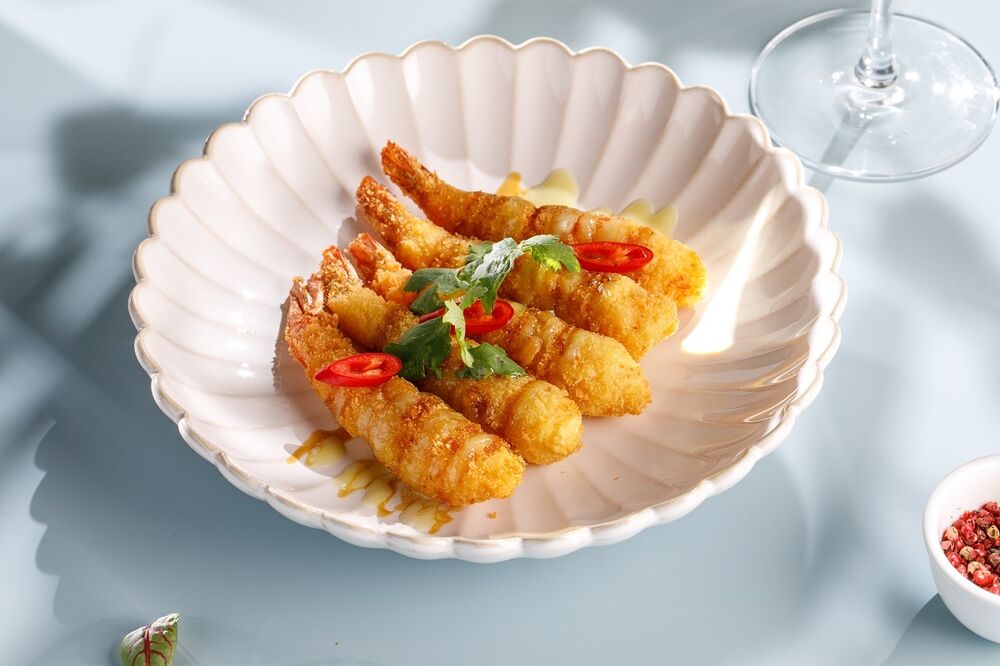 Хрустящие креветки с васаби 