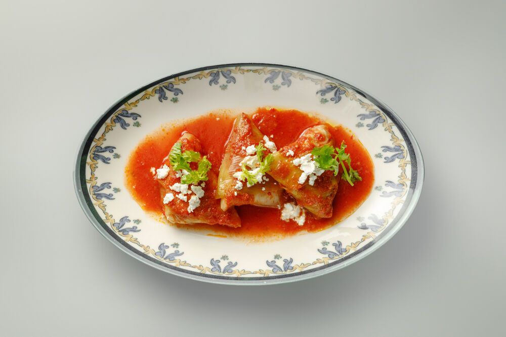 Голубцы из порея с индейкой 