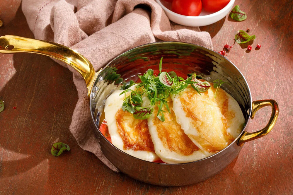 Fried suluguni cheese