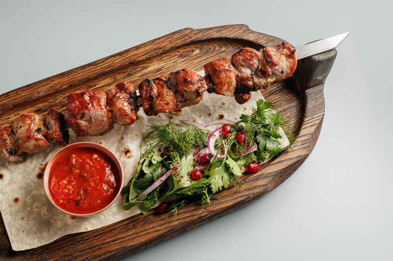 Pork neck kebab