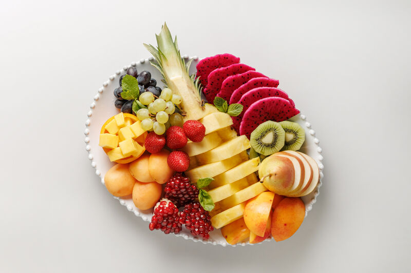 Large plate of seasonal fruit