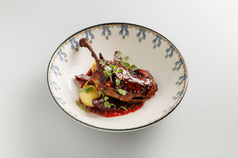  Gurian duck leg in dogwood tkemali