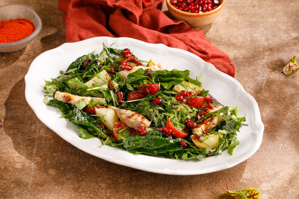 Салат с осетриной