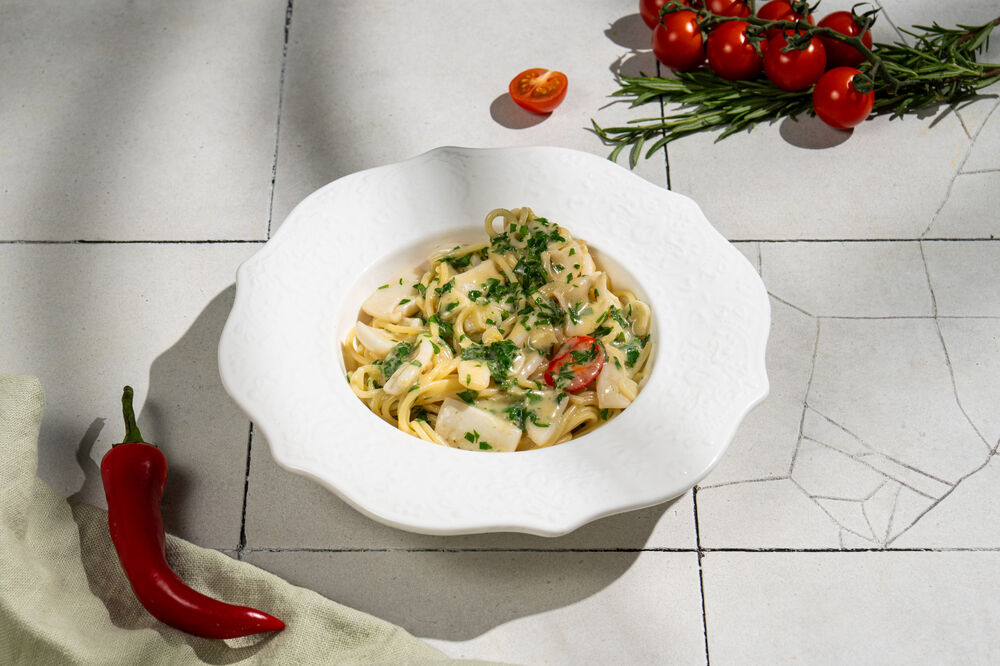 Паста с кальмаром 