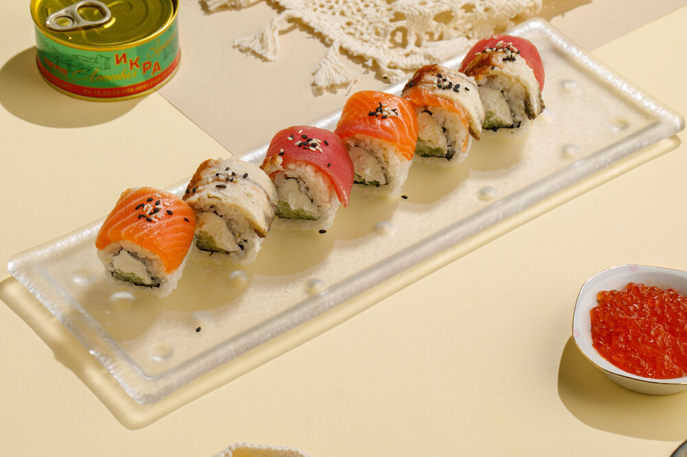 Филадельфия с тремя видами рыбы